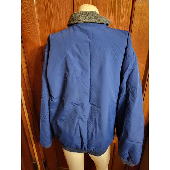 L.L.Bean Men’s Regular Navy Blue Fleece Lined Nylon Jacket Size Large - Picture 8 of 14